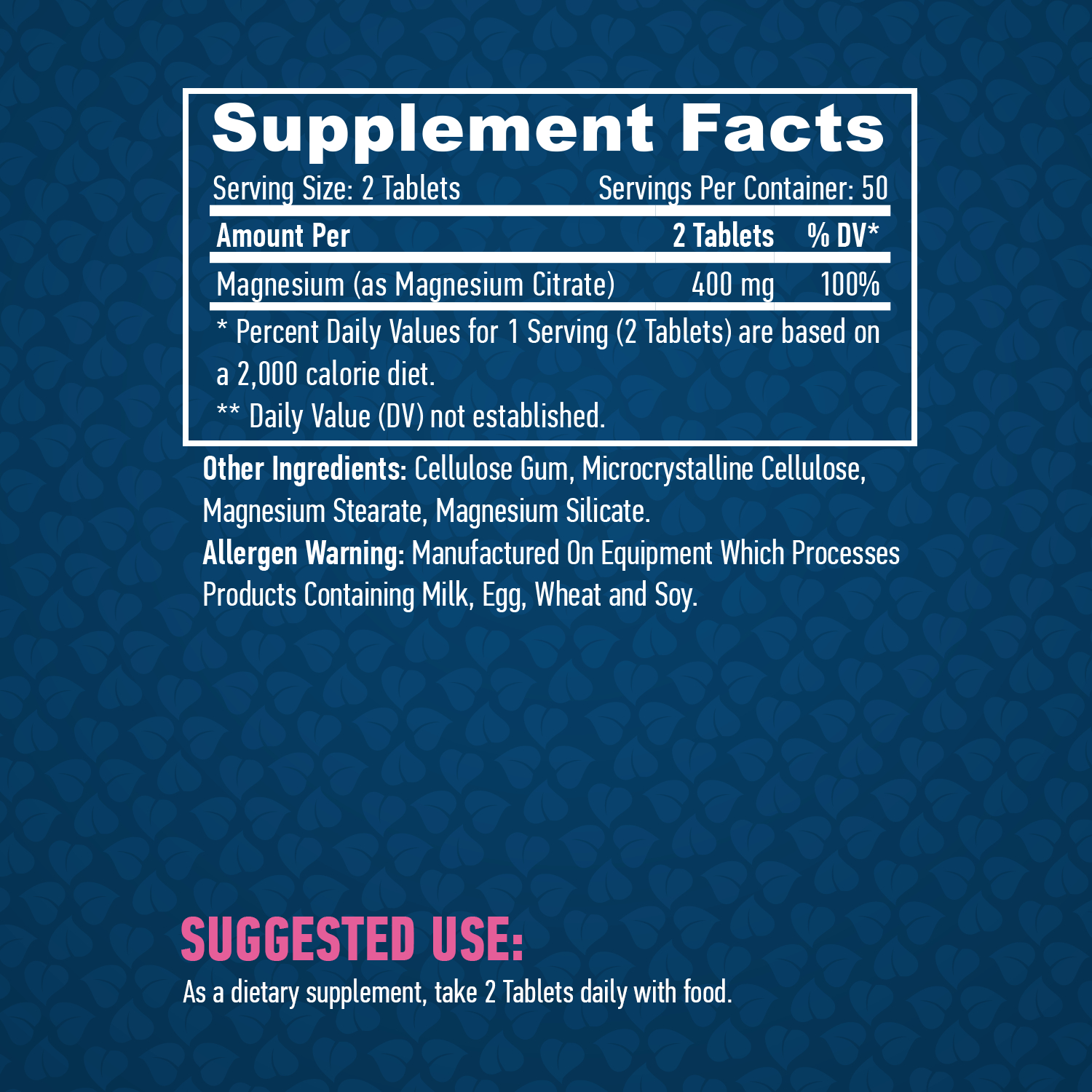 Етикет на Haya Labs Magnesium Citrate 200mg