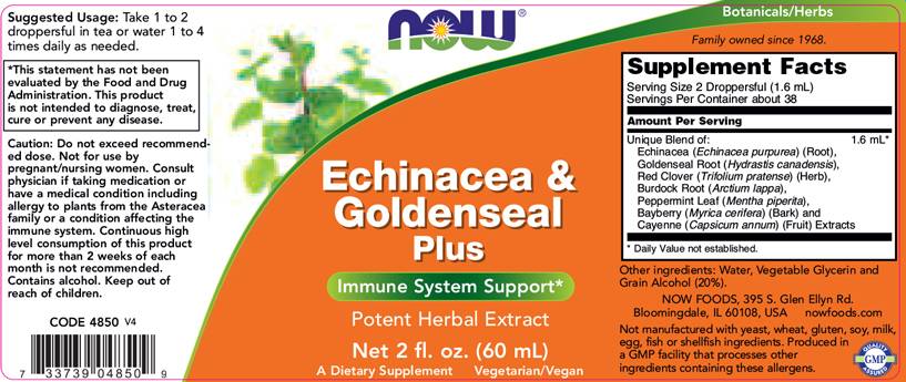 Етикет на Echinacea & Goldenseal Plus